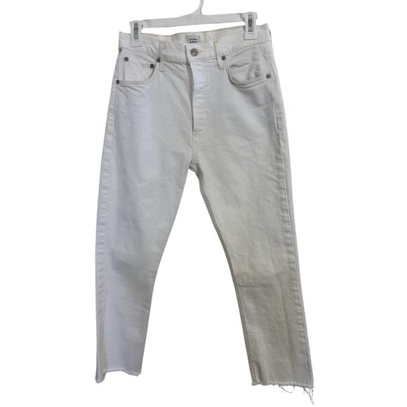 Citizens of Humanity White Charlotte Crop Denim Jeans Size 27 Button Fly - Picture 1 of 12